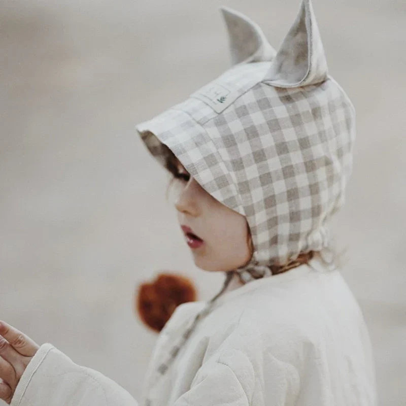 Baby Animal Ears Cute Fisherman Cap Breathable Linen