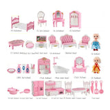 33 Items/lot Cute Pink Miniature Dollhouse Furniture Accessories