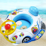 Cartoon Inflatable Baby Swim Ring Seat Floating Sunshade