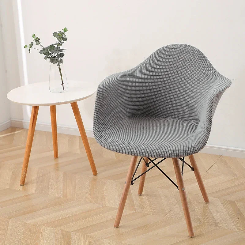 Shell Curved Chair Cover Washable Removable Armless Chair