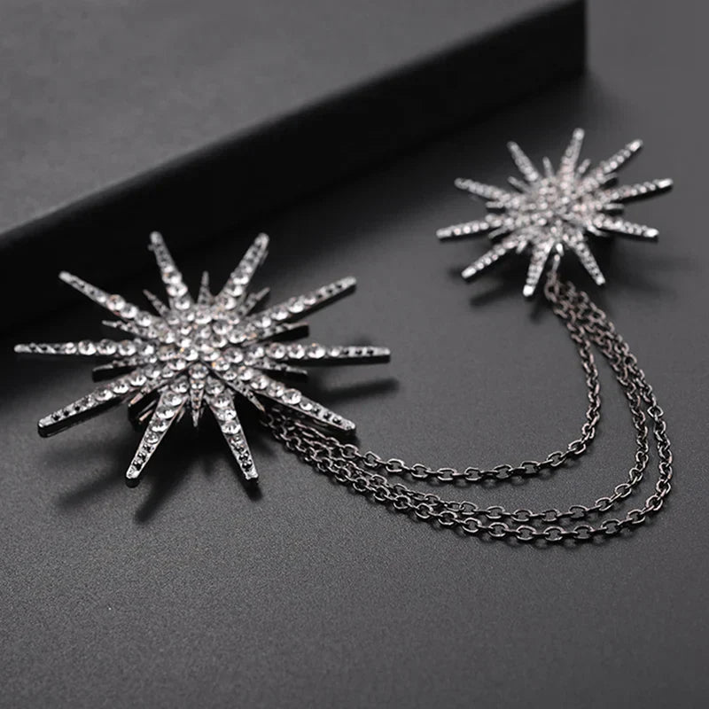 Fashion Star Alloy Rhinestones Women's Snowflake Large Brooch