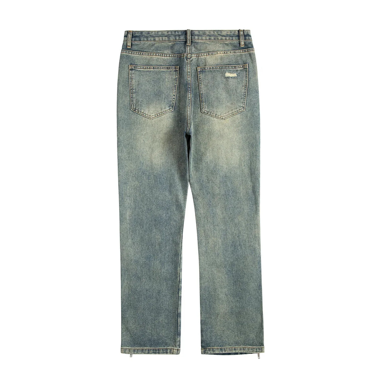 Streetwear Mens Blue Washed Jean Relaxed Fit Side