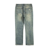 Streetwear Mens Blue Washed Jean Relaxed Fit Side