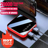 Power Bank 20000mAh Portable Charging Poverbank Mobile Phone