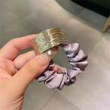 Elegant Metal Flower Hair Rope Ring Elastic Hair