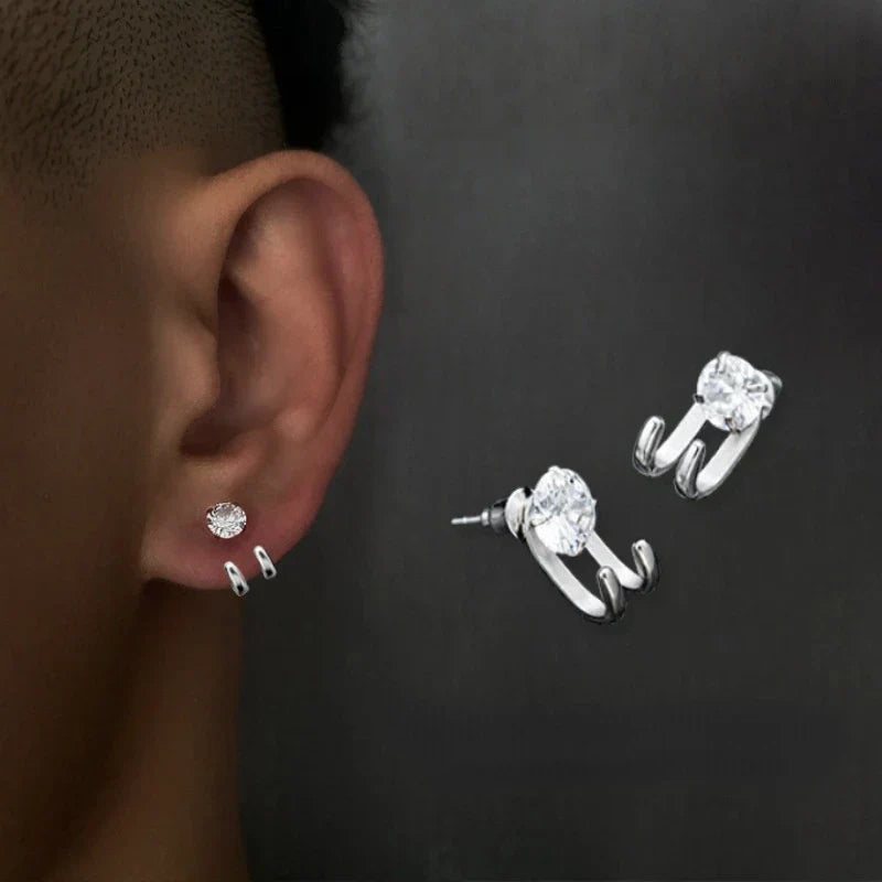 2022 New Simple Zircon Stud Earrings Single Trend