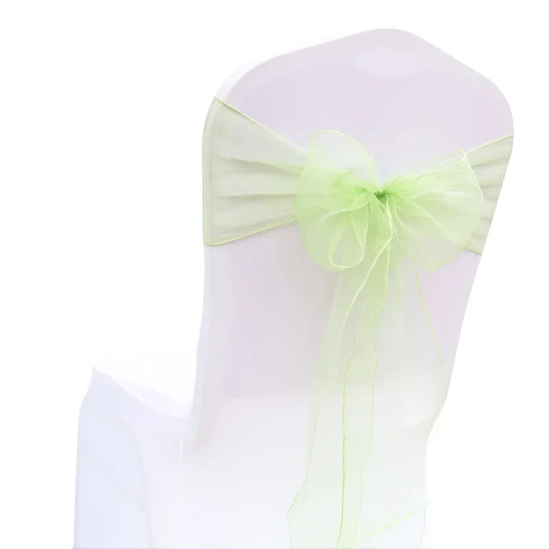 50PCs/lot Wedding Chair Decoration Organza Chair Sashes Knot