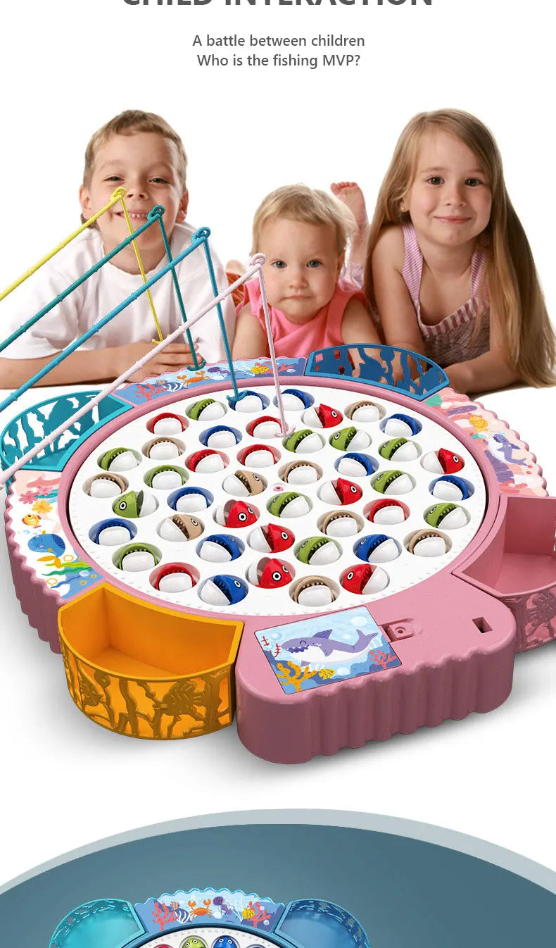 Children Electric Fishing Toys Music Rotating Fish Interactive