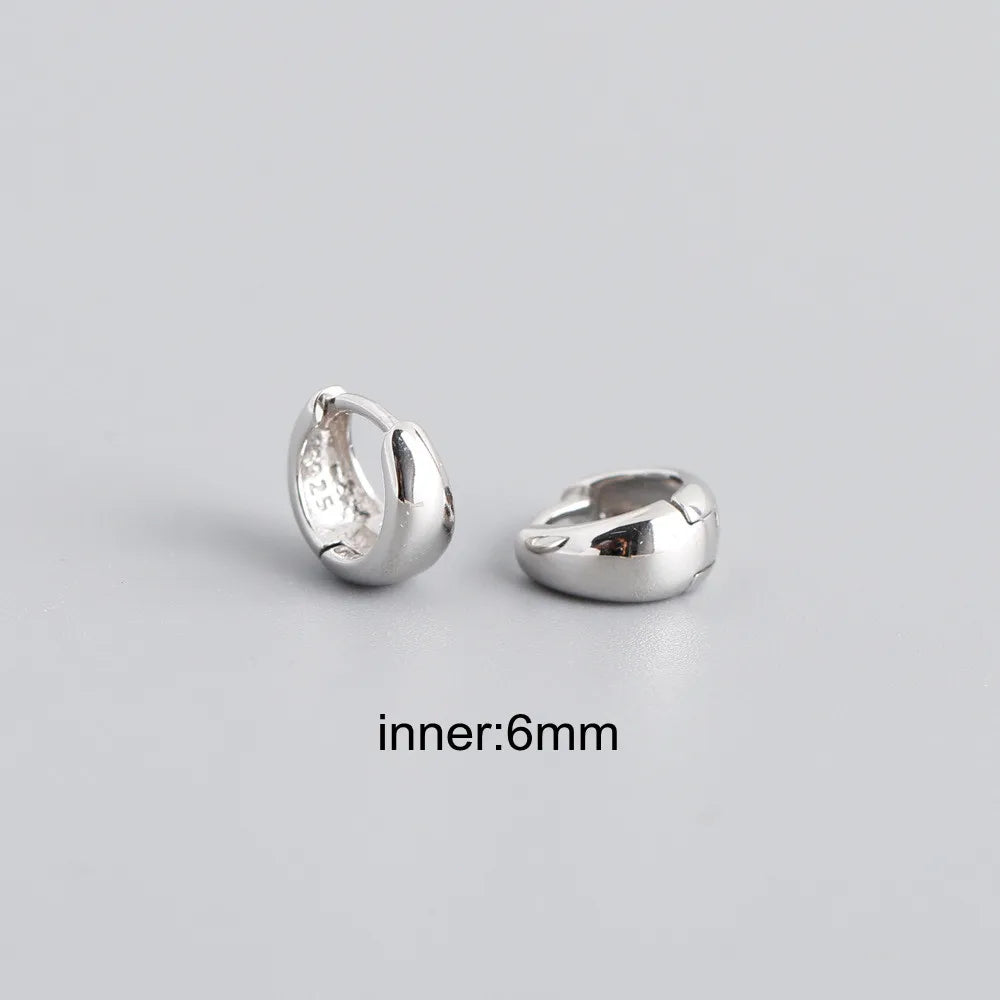 CCFJOYAS Punk Rock 6/7/8/9/10mm 925 Sterling Silver Round