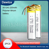 3.7V 220mAh 501240 Battery Li-Polymer Rechargeable Battery 501240