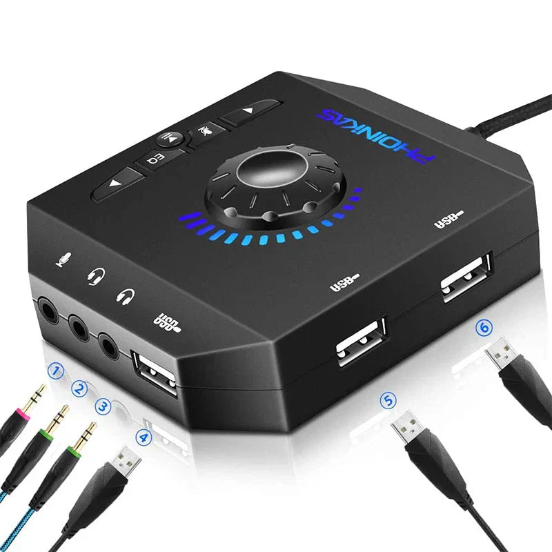 Professional Computer External Sound Card USB Audio Adapter