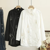 4XL Plus Size Shirt Women 2023 Spring Vintage