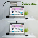 Double Head LED Clip Remote Control Desk Lamp
