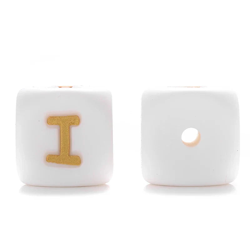 10Pcs 12mm Silicone Letters Beads English Alphabet Baby