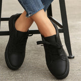 Ladies Leather Board Shoes Black Heart Print Basic Vulcanized Shoes Solid Color Lightweight Plus Size Womens Casual Sneakers