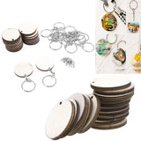 Wood Charms Key Chain Keyrings Blank For DIY