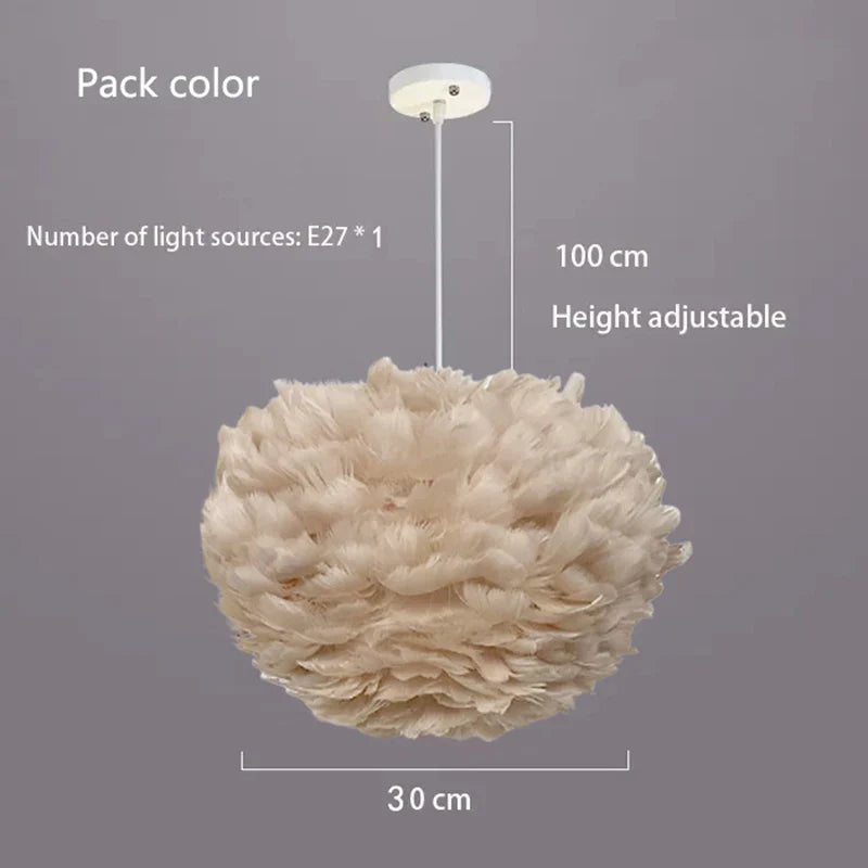 Feather Chandelier Nordic Modern Living Room Bedroom Feather