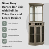 Stone Grey Corner Bar Unit 73"