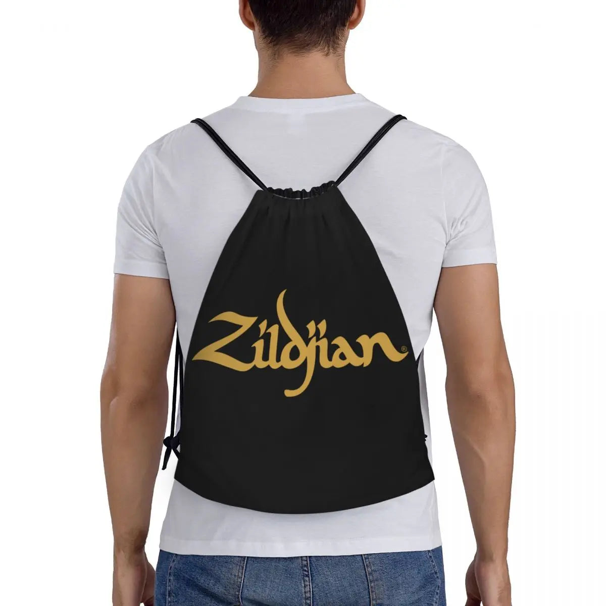 Zildjian Logo Bag Drawstring Backpack Sports Gym Sackpack String Bag for Yoga