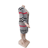 LW Plus Size coat Dropped Shoulder Striped Loose