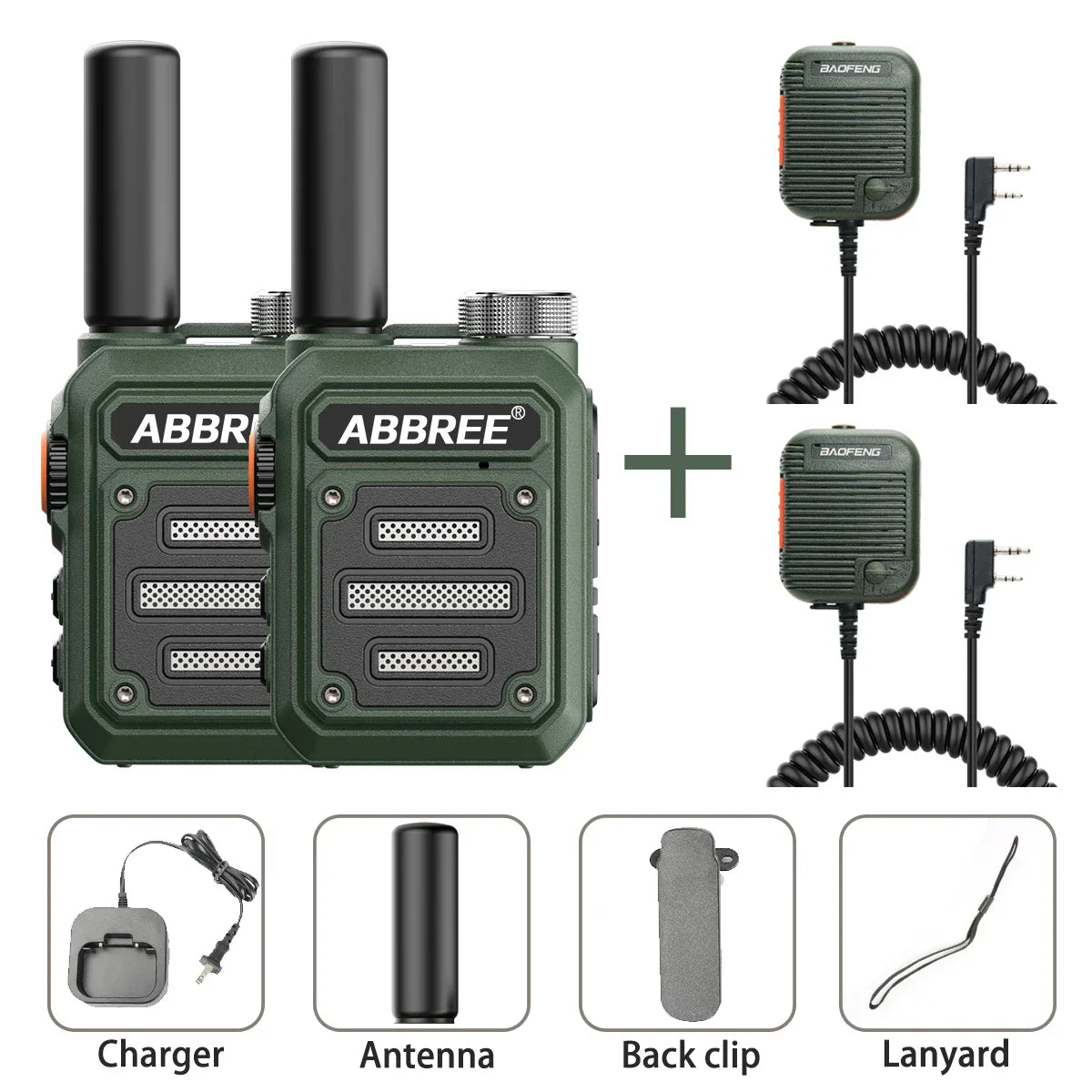 2PCS ABBREE AR-63 Mini Walkie talkie Wireless Copy