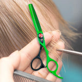 6" Black Green Hair Scissors Barber Hairdressing Tools