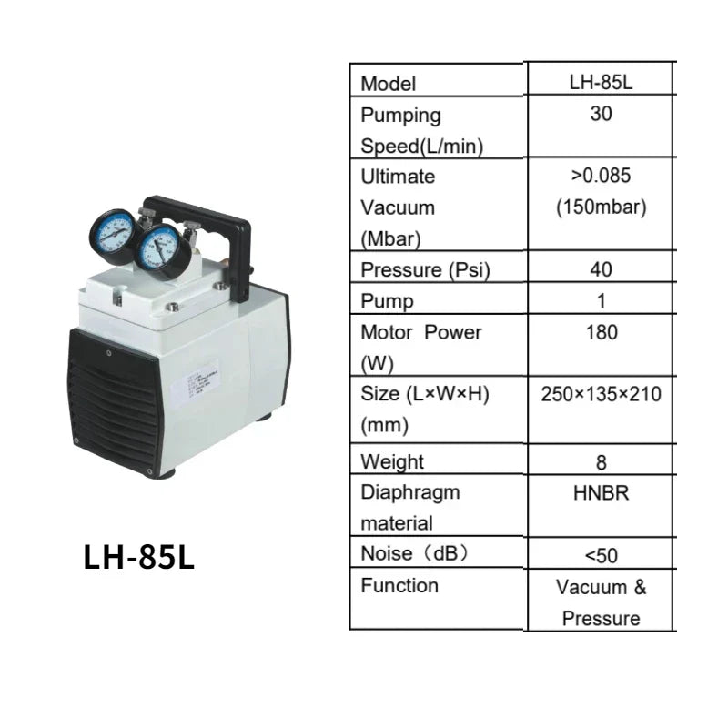 IKEME Lab Oil-free Diaphragm Vacuum Pump Portable Negative