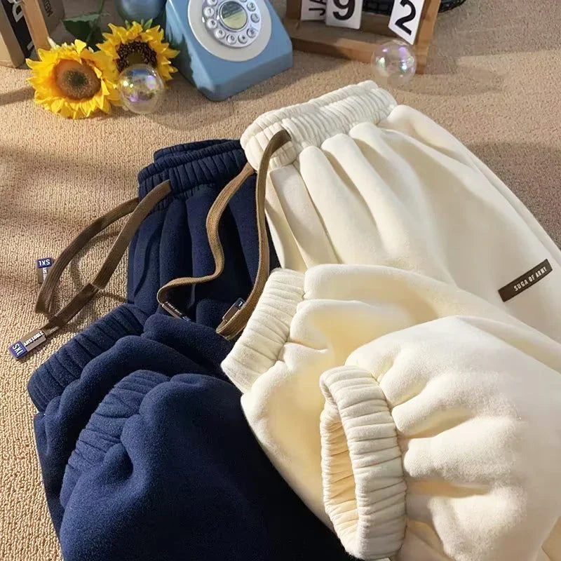 Men's Pants Winter Plush Warm Pants Thickened Casual