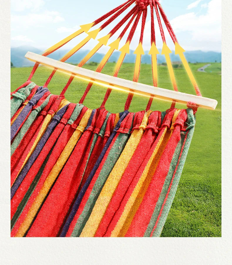 Single Double hammock 200X150cm outdoor anti-rollover canvas hammock