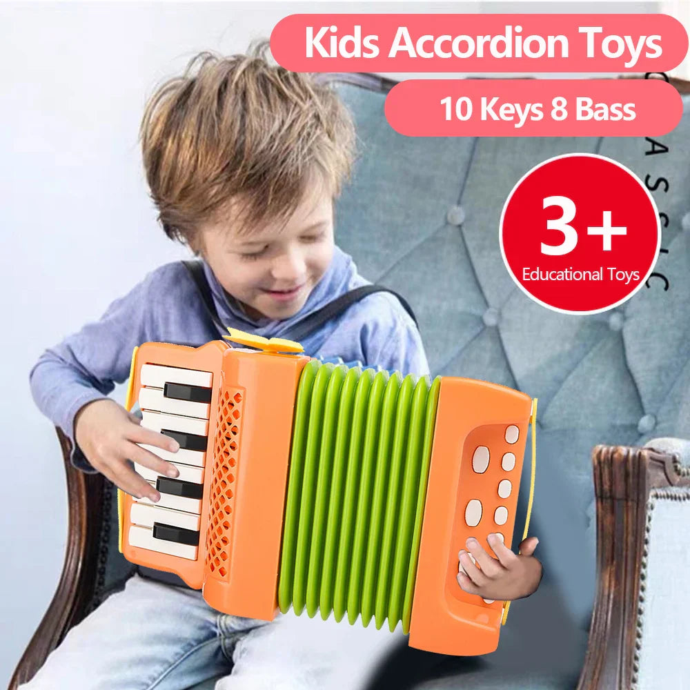 Kids Accordion Toy 10 Keys 8 Bass Accordions