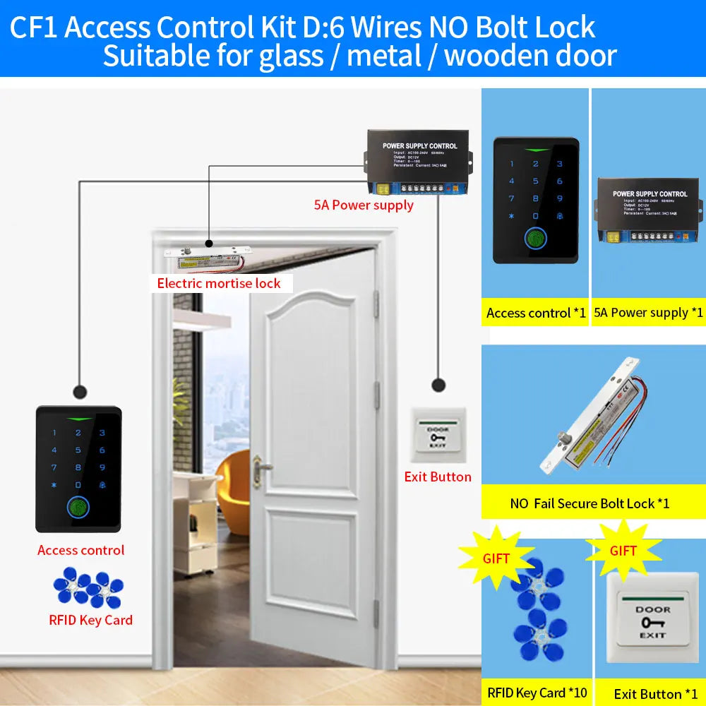 Tuya WIFI Fingerprint Access Control Kits Security Protection