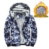 Men's Zip Up Hoodie camouflage Heavyweight Winter Sweatshirt