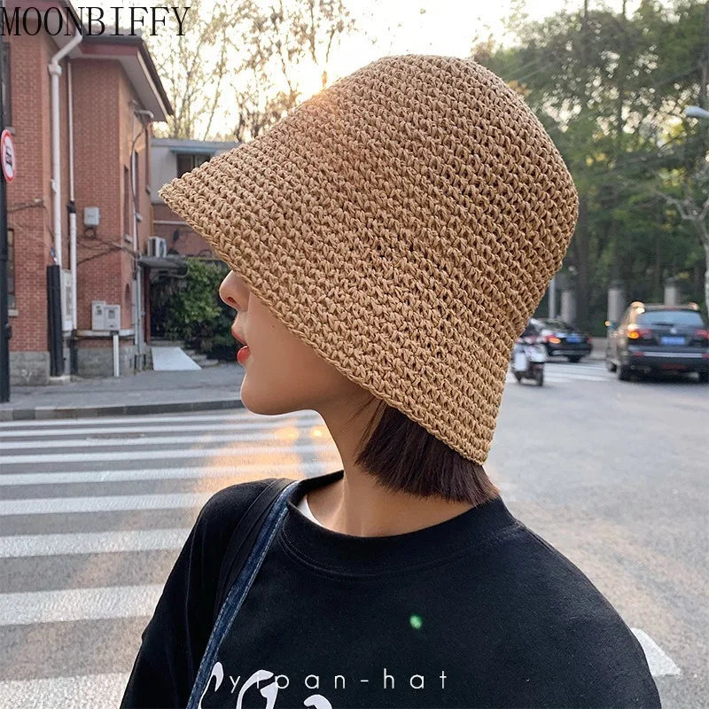 Beach Korean Straw Hat Summer Women Visor Bucket