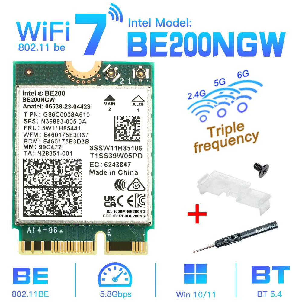 WiFi 7 for Intel BE200 Network Card Bluetooth