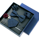 8piece Set Bussiness Blue Ties For Mans Floral