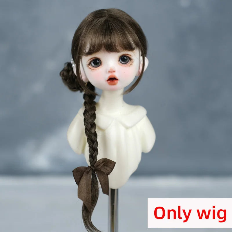 1/6BJD Wig Bangs Ponytail Curly Soft Mohair Wig