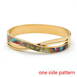 FYSARA Retro Style Stainless Steel Enamel Bracelet Geometric