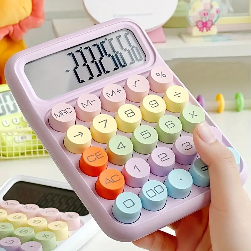 1pc Keyboard Calculator Office 12-digit Mechanical Calculator Cute