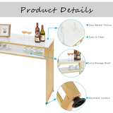GOLASON Bar Table Gold Bar Table, High Top