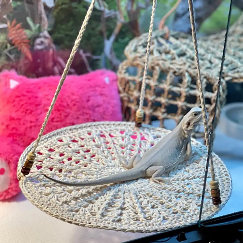 Reptile Hammock Hand Woven Strong Load-bearing Gecko Lizard