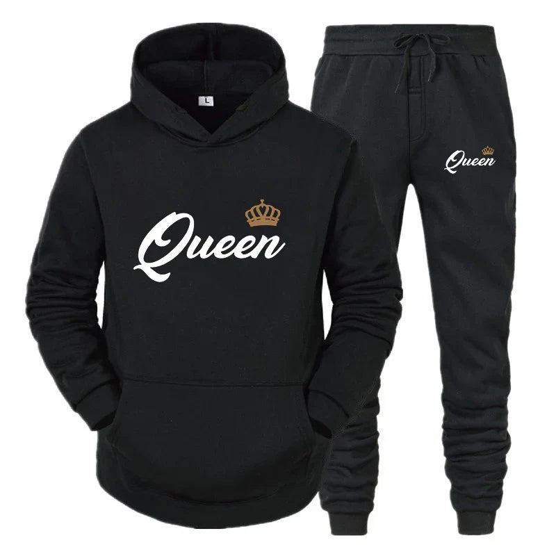 Couple Sportwear 2022 Fashion Set KING QUEEN Printed