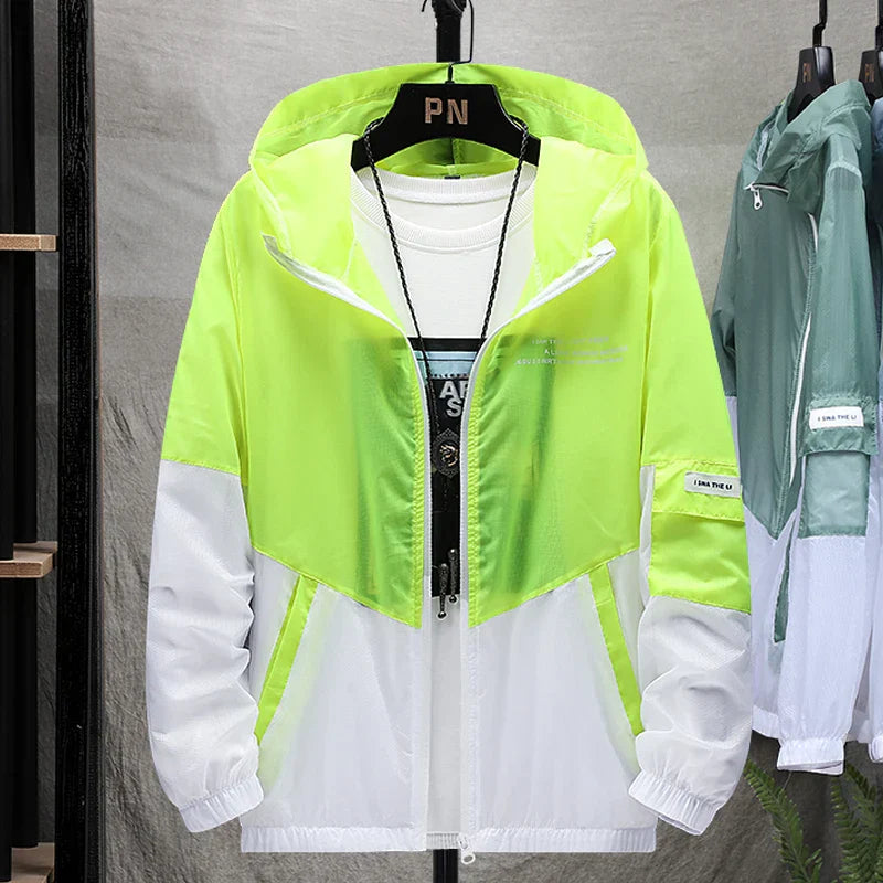 Men Summer Ultralight Jacket Thin Sunscreen Casual Zip-Up