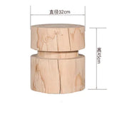 Creative Solid Wood Stool Log Pouf Sitting Stool