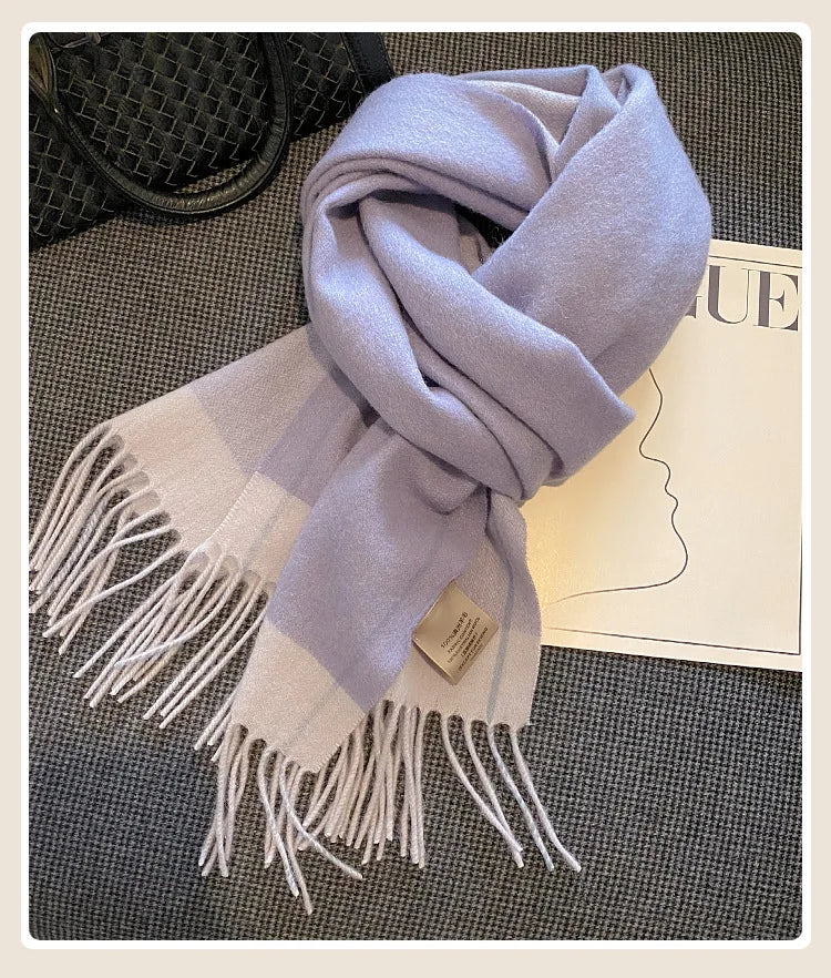 High Quality 100 Wool Scarf Female Fashion Classic