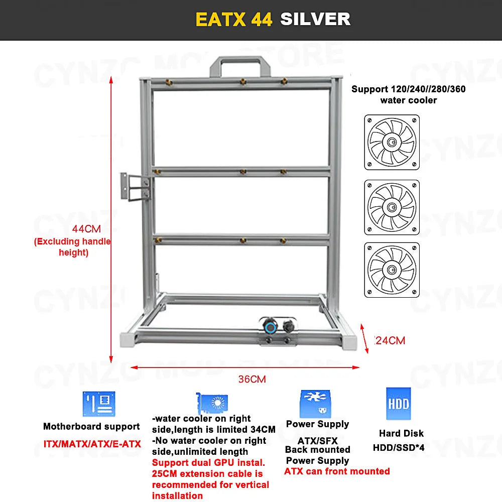 EATX Gamers Cabinet MOD Large Open PC Case