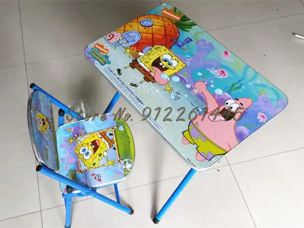 Kindergarten pupils children foldable learning tables and chairs