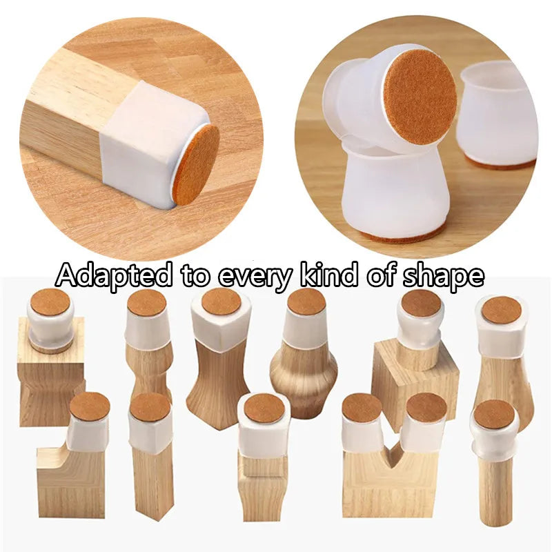 24pcs Silicone Desk Chair Leg Protectors with EVA