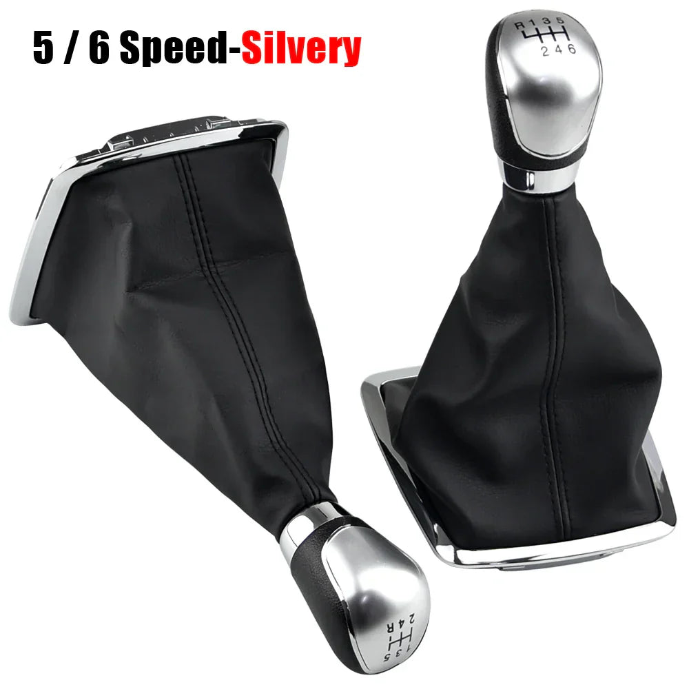 5 6 Speed MT Gear Shift Knob Shifter Lever Gaiter Boot Cover For Ford Focus 2 Mondeo MK2 2004-2011