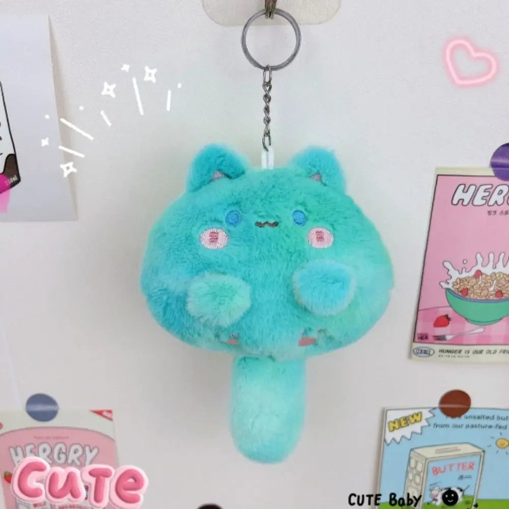 Squeak Long Tailed Cat Plush Keychain Cartoon Cute
