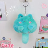Squeak Long Tailed Cat Plush Keychain Cartoon Cute
